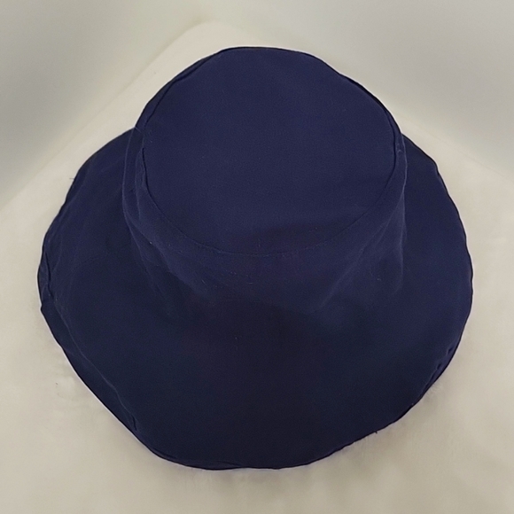 Pineapple Reversible Bucket Hat Navy with Yellow Orange and Green 100% Cotton - Picture 9 of 10